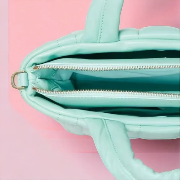 Kate Spade Softwhere Mini Tote in Summer Rain Quilted Leather Bag With Duster - Picture 7 of 11